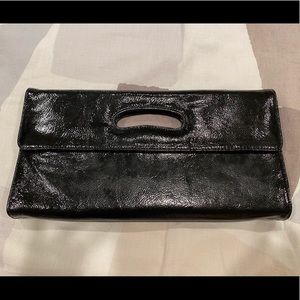 SOLD HOBO Katrina Black Patent Leather Clutch, NWT